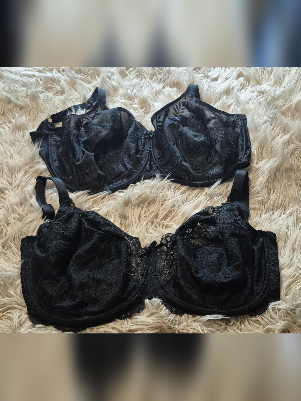 Black Lace Underwire Bras 2 Set